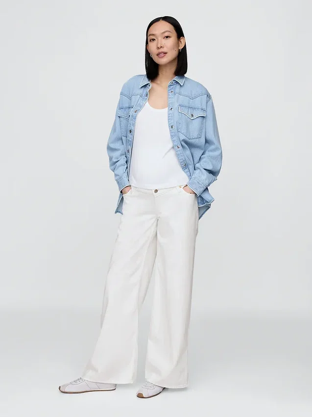 Jeans premaman larghi e morbidissimi con pannello integrale