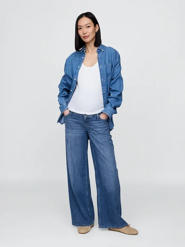 Jeans premaman larghi e morbidissimi con pannello integrale