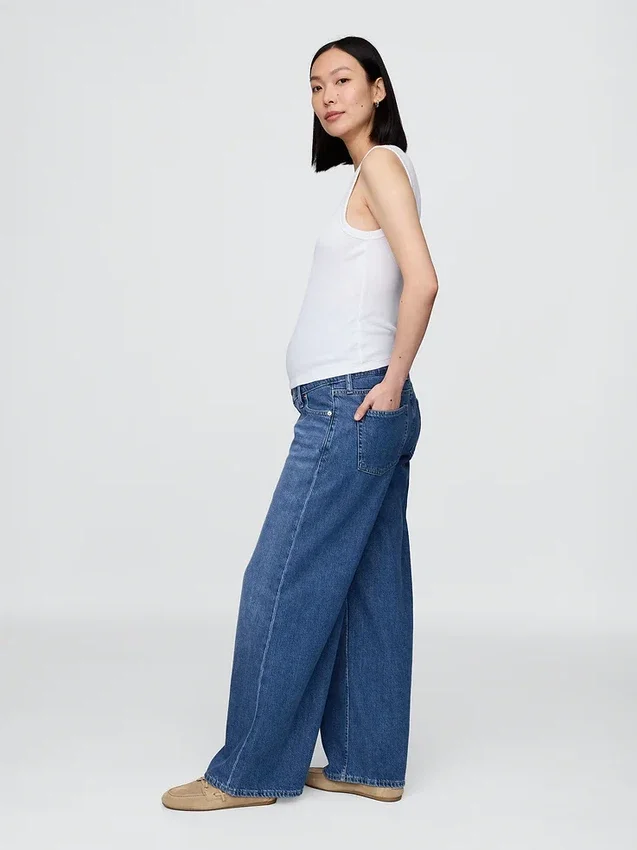 Jeans premaman larghi e morbidissimi con pannello integrale