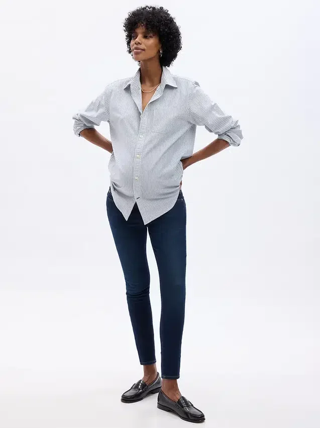 Jeans premaman skinny a pannello intero