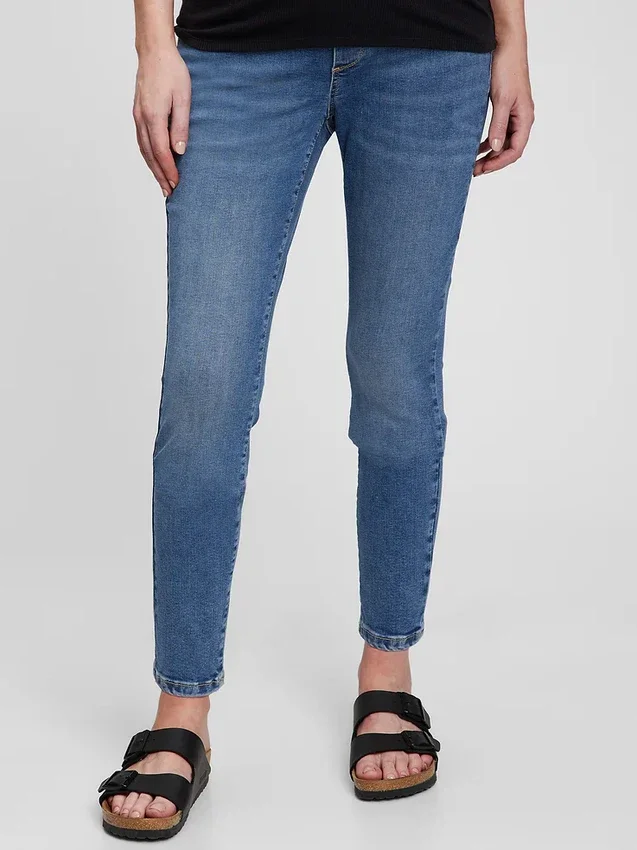Jeans premaman skinny a pannello intero