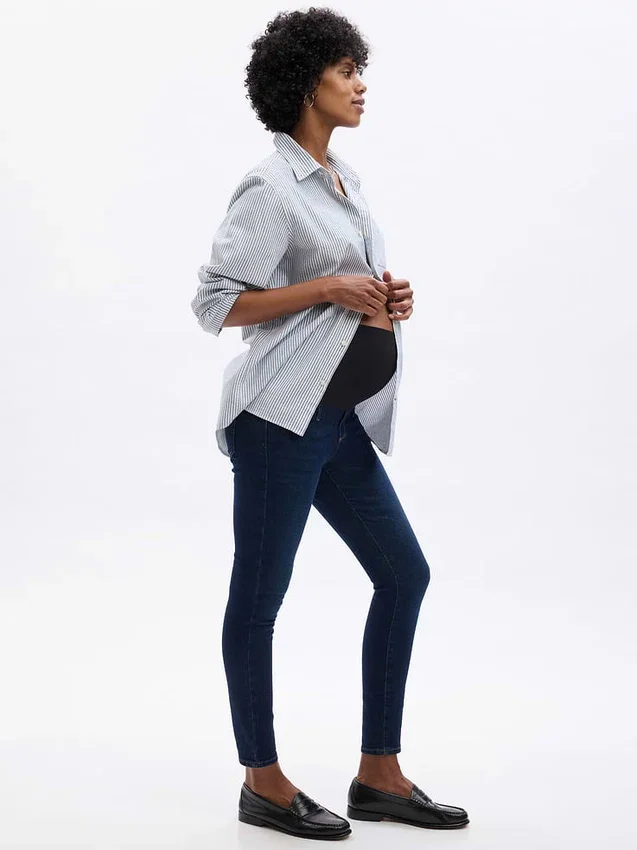 Jeans premaman skinny a pannello intero
