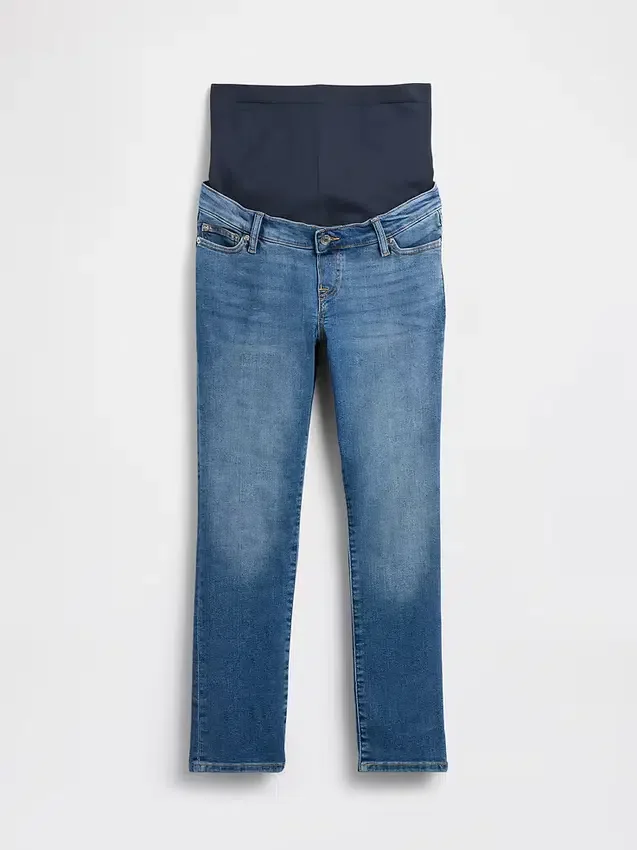 Jeans premaman slim a pannello intero
