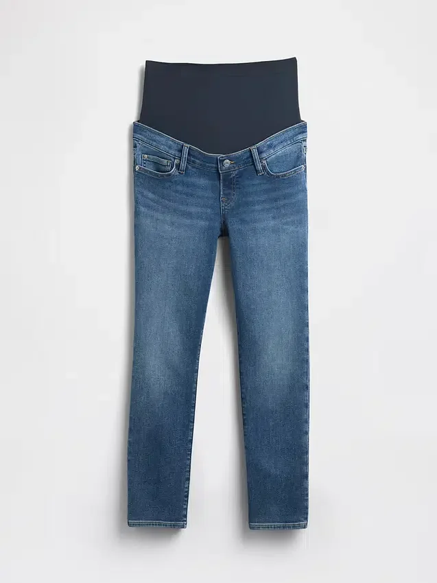 Jeans premaman slim a pannello intero