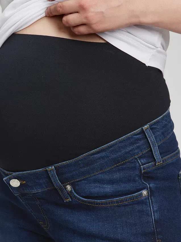 Jeans premaman slim a pannello intero
