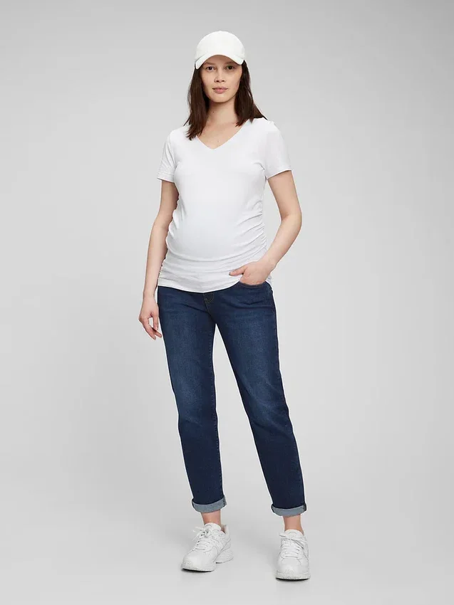 Jeans premaman slim a pannello intero
