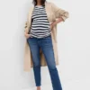 Jeans premaman slim vintage a pannello intero
