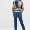 Jeans premaman slim vintage a pannello intero