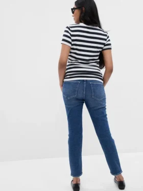 Jeans premaman slim vintage a pannello intero