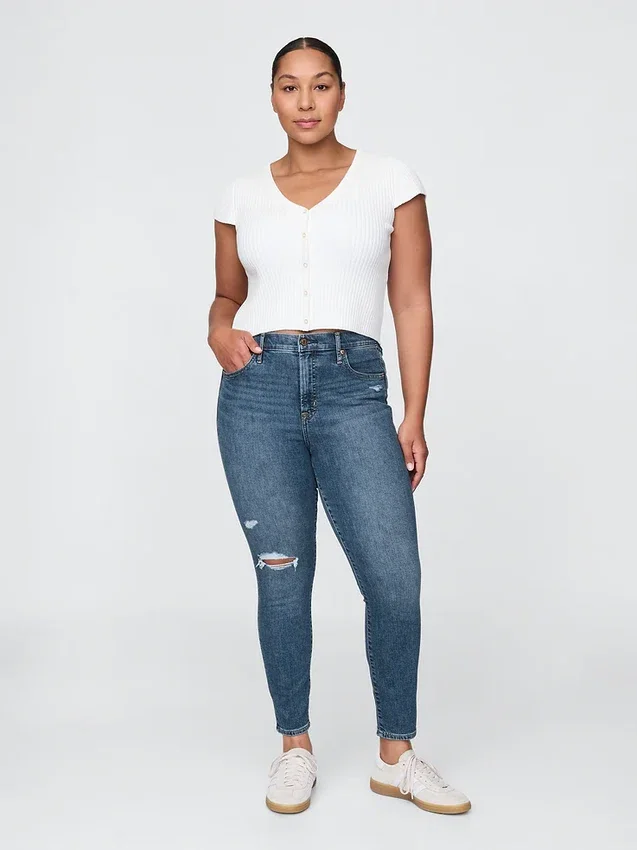 Jeans skinny a vita alta