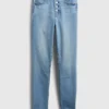 Jeans skinny a vita alta con tasche segrete modellanti