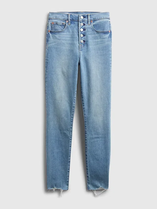 Jeans skinny a vita alta con tasche segrete modellanti