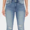 Jeans skinny alla caviglia a vita media con effetto consumato