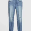 Jeans skinny alla caviglia a vita media con effetto consumato