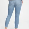 Jeans skinny alla caviglia premaman con vita vera e pannello intero effetto consumato