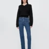 Jeans slim a gamba dritta a vita alta in stile anni ’90