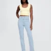Jeans slim a gamba dritta a vita alta in stile anni ’90