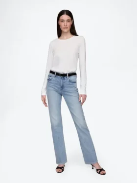 Jeans slim a gamba dritta a vita alta in stile anni ’90