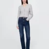 Jeans slim a gamba dritta a vita alta in stile anni ’90