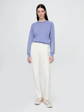 Jeans slim a gamba dritta a vita alta in stile anni ’90