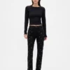 Jeans slim a gamba dritta a vita alta in stile anni ’90