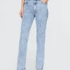 Jeans slim a gamba dritta a vita alta in stile anni ’90