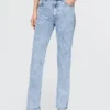 Jeans slim a gamba dritta a vita alta in stile anni ’90