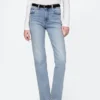Jeans slim a gamba dritta a vita alta in stile anni ’90