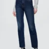 Jeans slim a gamba dritta a vita alta in stile anni ’90