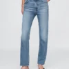 Jeans slim a gamba dritta a vita alta in stile anni ’90