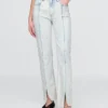 Jeans slim a gamba dritta a vita alta in stile anni ’90