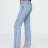 Jeans slim a gamba dritta a vita alta in stile anni ’90