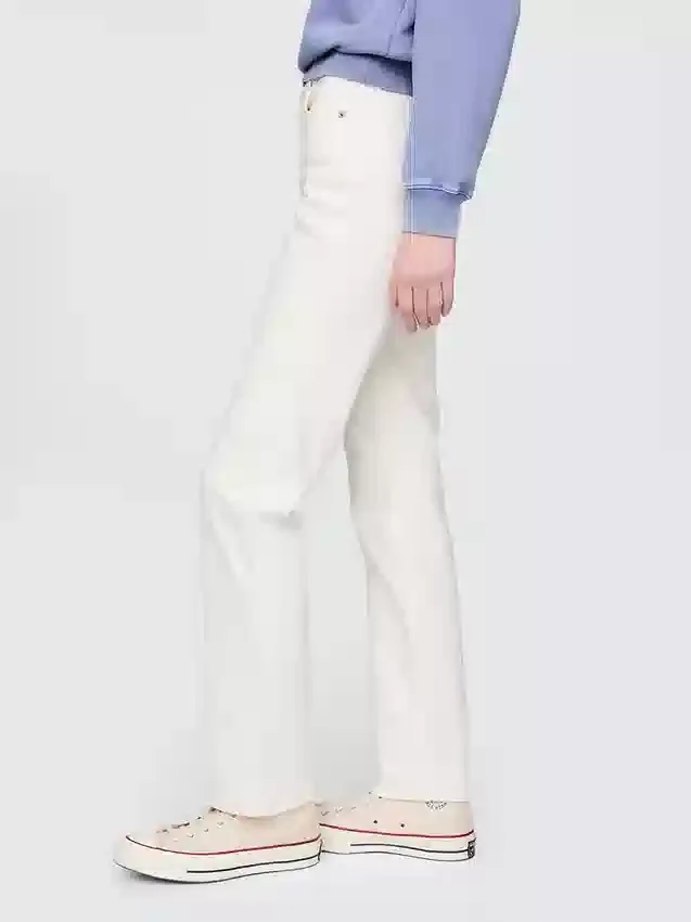 Jeans slim a gamba dritta a vita alta in stile anni ’90