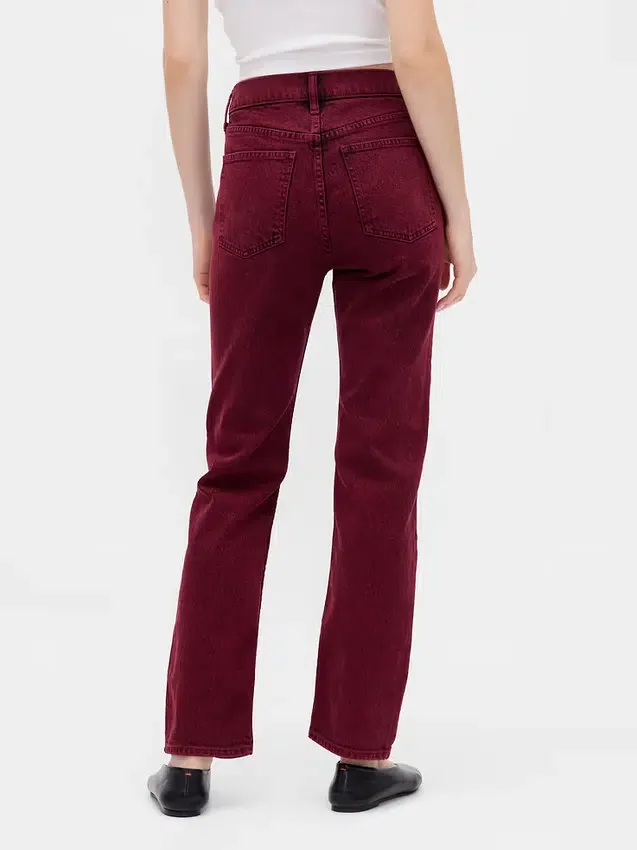 Jeans slim a gamba dritta a vita alta in stile anni ’90