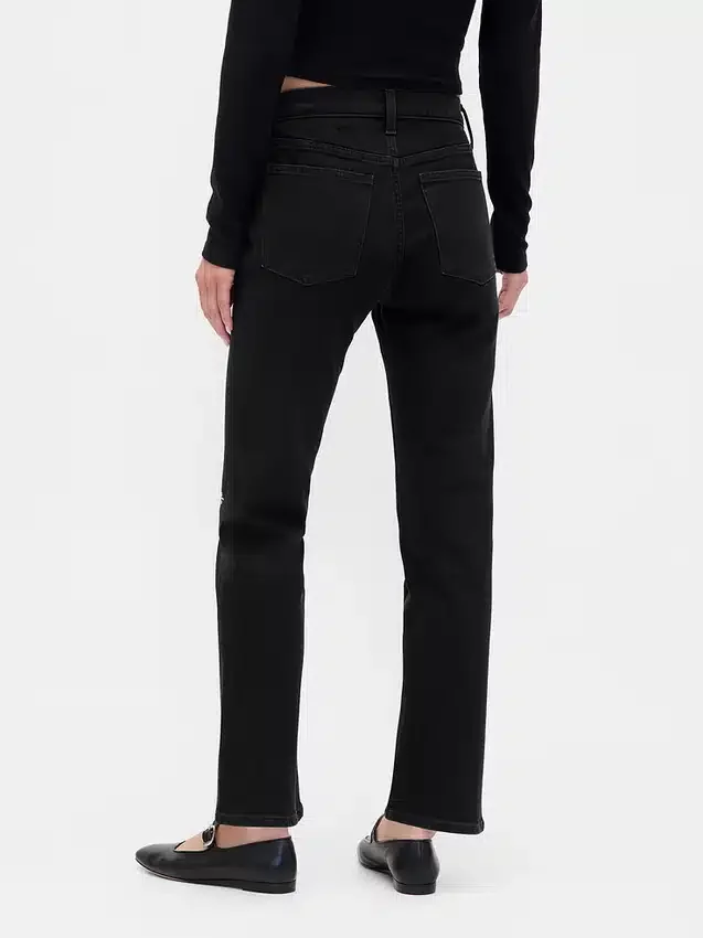 Jeans slim a gamba dritta a vita alta in stile anni ’90