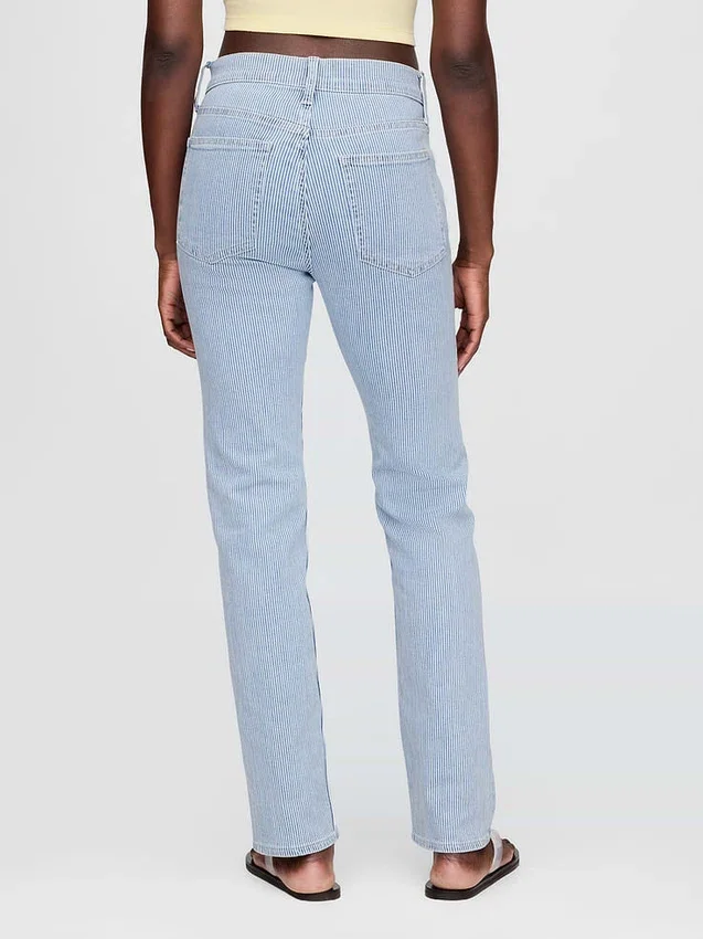 Jeans slim a gamba dritta a vita alta in stile anni ’90