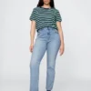 Jeans slim a gamba dritta a vita alta in stile anni ’90