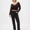 Jeans slim a gamba dritta a vita alta in stile anni ’90