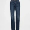 Jeans slim a gamba dritta a vita alta in stile anni ’90
