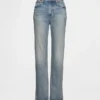 Jeans slim a gamba dritta a vita alta in stile anni ’90