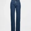 Jeans slim a gamba dritta a vita alta in stile anni ’90