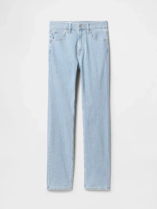 Jeans slim a gamba dritta a vita alta in stile anni ’90