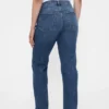 Jeans slim a gamba dritta a vita alta in stile anni ’90