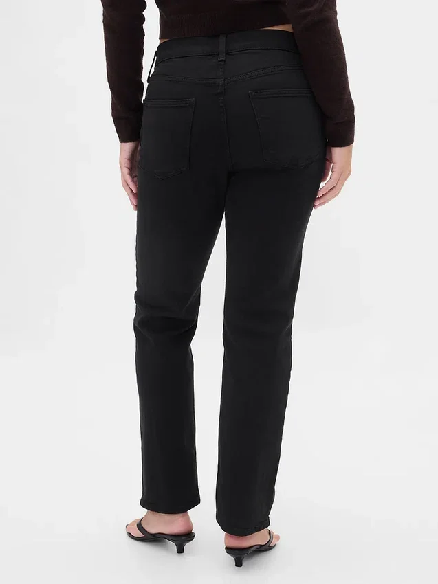 Jeans slim a gamba dritta a vita alta in stile anni ’90