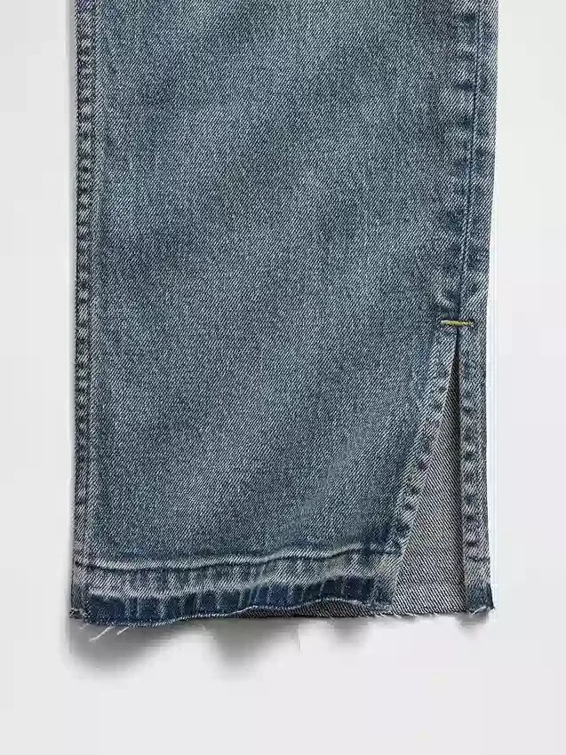 Jeans slim a gamba dritta a vita alta in stile anni ’90