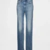 Jeans slim a gamba dritta a vita alta in stile anni ’90