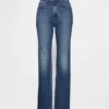 Jeans slim a gamba dritta a vita alta in stile anni ’90