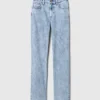 Jeans slim a gamba dritta a vita alta in stile anni ’90