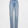 Jeans slim a gamba dritta a vita alta in stile anni ’90