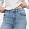Jeans slim a gamba dritta a vita alta in stile anni ’90